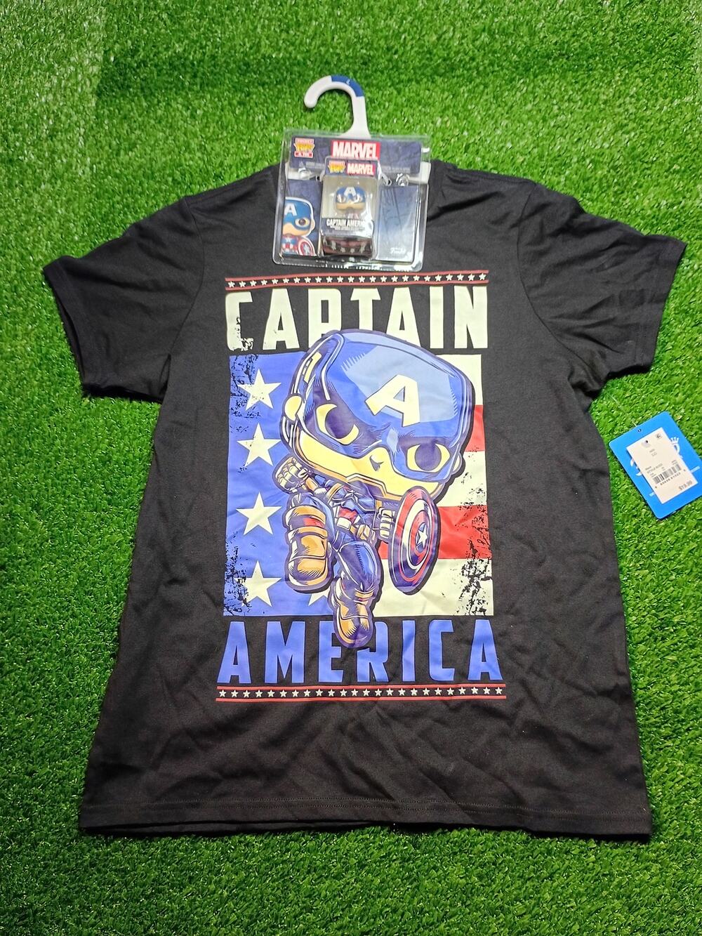 Funko Pop! & Tee Marvel Captain America Set - New!